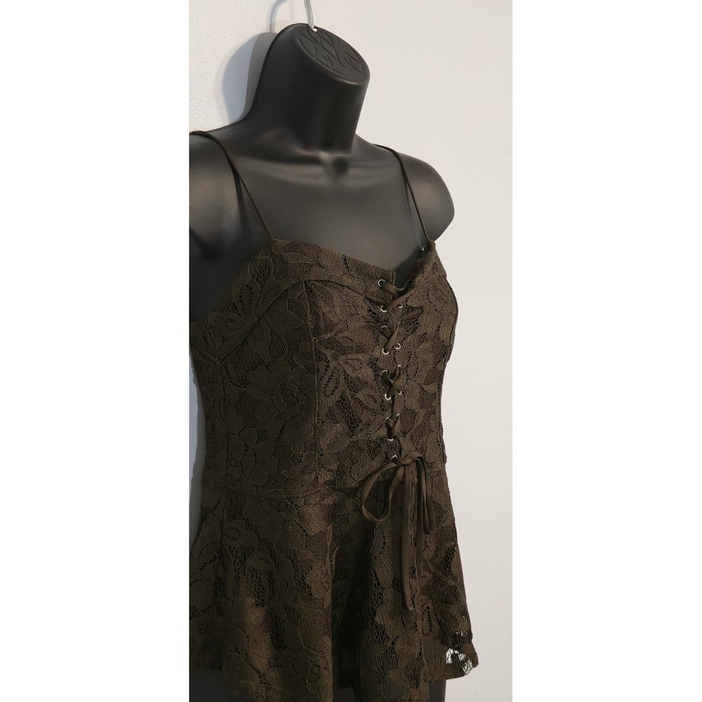 Express One Eleven Women's Lace Up Front Spaghetti Straps Corset Top‎ Size S/P